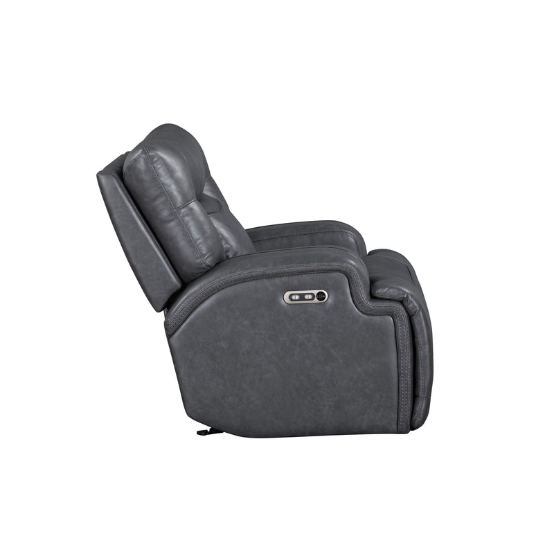 New Classic Furniture Titan Gray Glider Recliner with Power Headrest Footrest