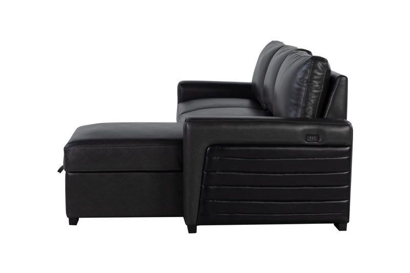 Global Furniture U1830 Black Charcoal Sofa Bed with USB and Drop Down Table