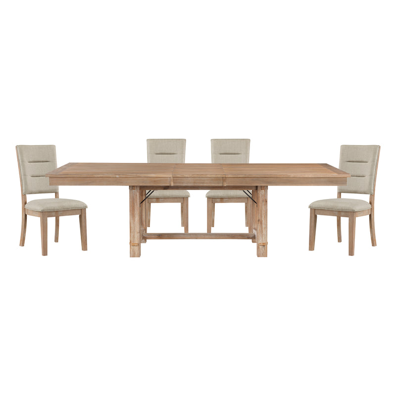 Home Elegance Aberdeen Beige Oak 5pc Dining Room Set