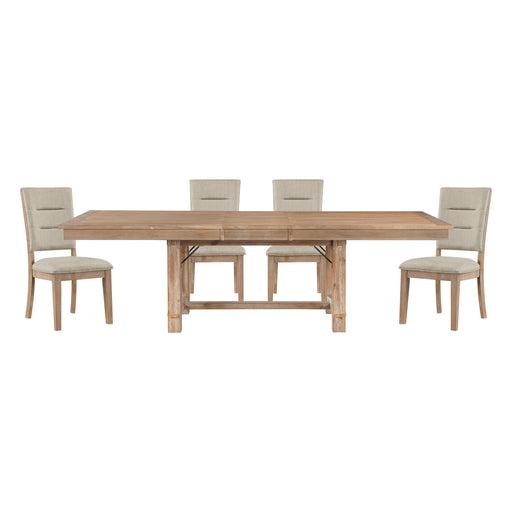 Home Elegance Aberdeen Beige Oak 5pc Dining Room Set