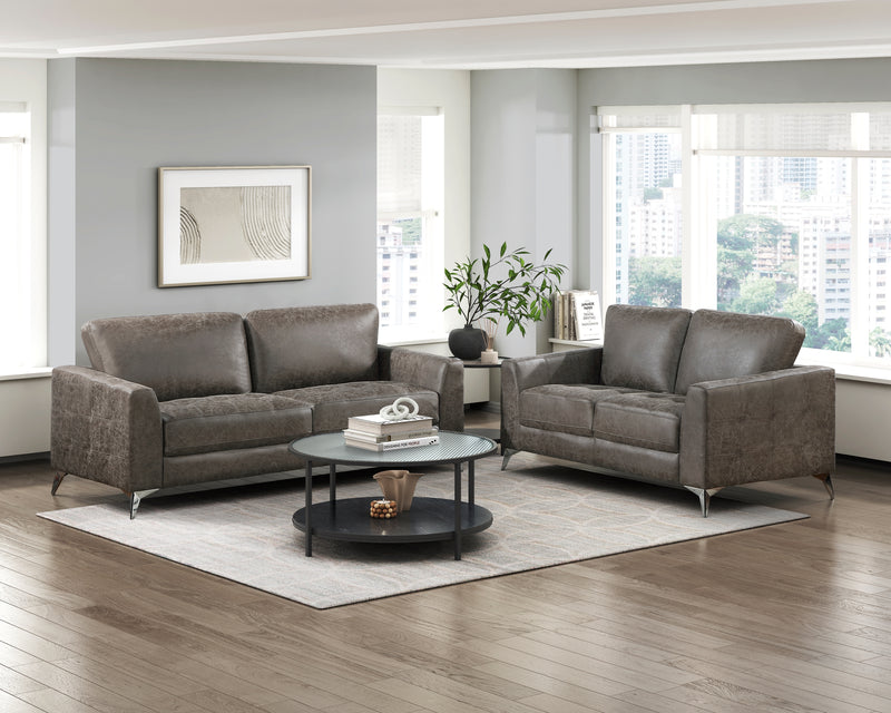 Home Elegance Cazon Brown Gray Love Seat