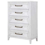 Coaster Furniture Marielle Distressed White 5 Drawer Chest