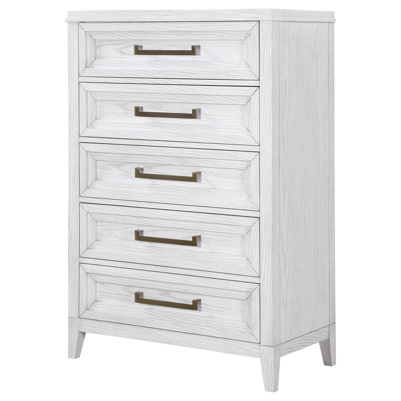 Coaster Furniture Marielle Distressed White 5 Drawer Chest