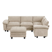 Home Elegance Dublin Taupe 5pc Modular Sectional with Ottoman