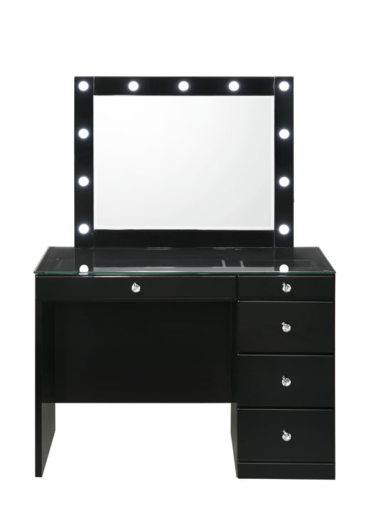 Crown Mark Morgan Black Vanity Desk And Mirror