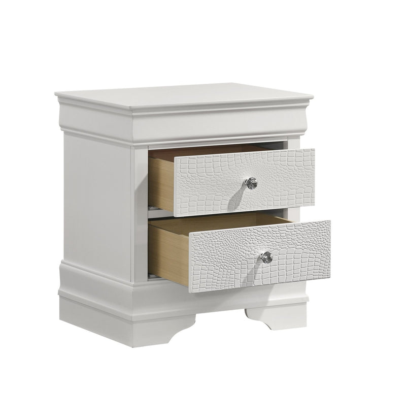 Galaxy Home Blaze White 2 Drawer Nightstand