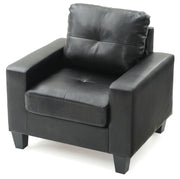 Glory Furniture Newbury Black Faux Leather Club Chair