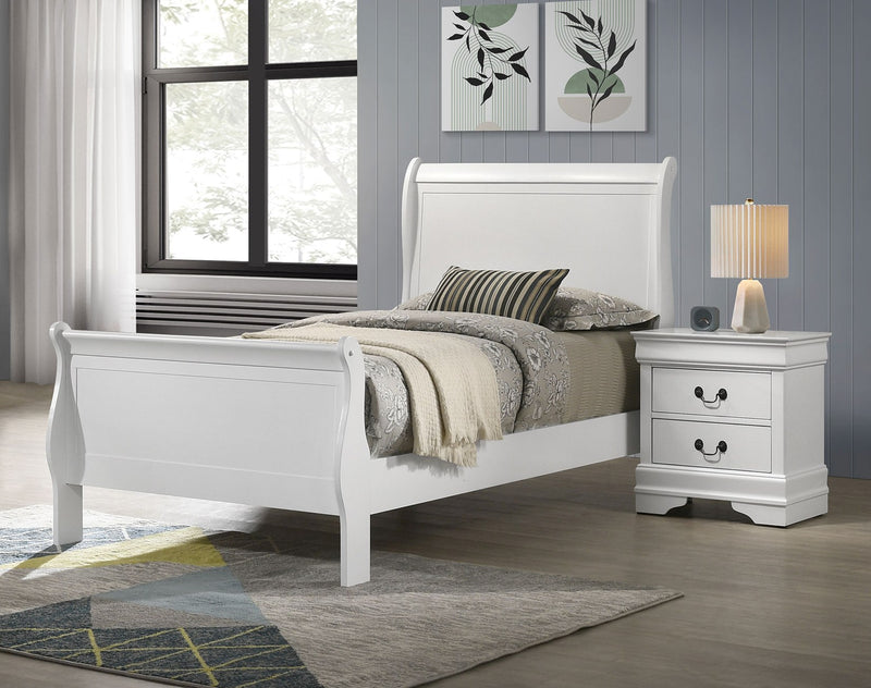 Coaster Furniture Louis Philippe White 2pc Bedroom Set with Twin Bed