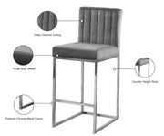 Meridian Furniture Giselle Black Velvet Chrome Counter Height Stool