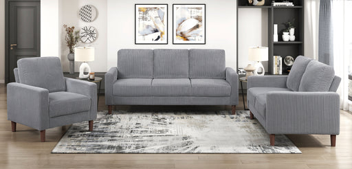 Home Elegance Crandall Gray 3pc Living Room Set