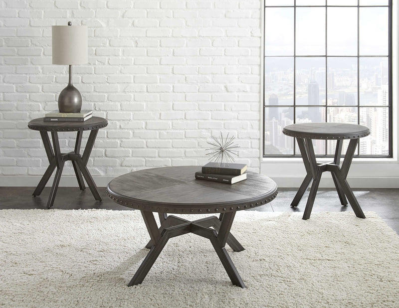 Steve Silver Alamo Gray Round End Table