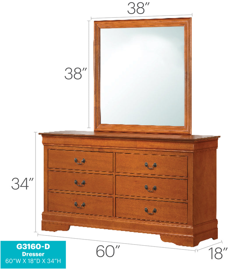 Glory Furniture Louis Phillipe Cherry Dresser