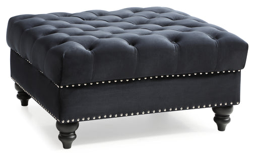 Glory Furniture Nola Black Velvet Ottoman