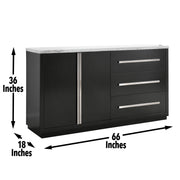 Steve Silver Camila White Marble Top Server