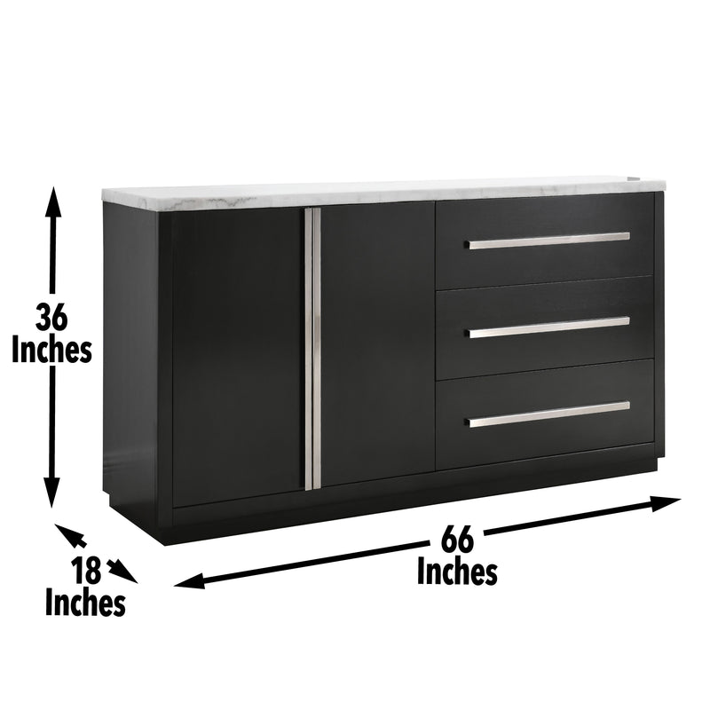 Steve Silver Camila White Marble Top Server