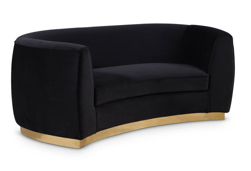 Meridian Furniture Julian Black Velvet Gold Loveseat
