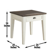 Steve Silver Cayla Dark Oak White End Table