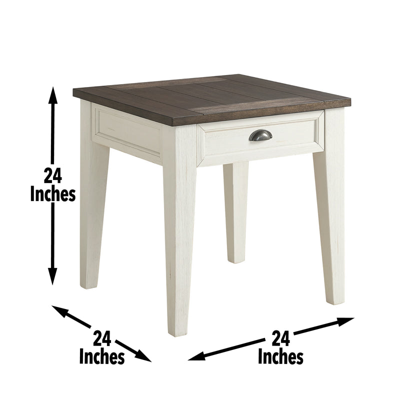Steve Silver Cayla Dark Oak White End Table