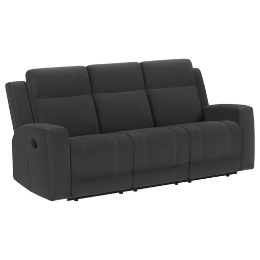 Coaster Furniture Brentwood Dark Charcoal Grey Motion Reclining Sofa