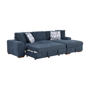 Home Elegance Raife Blue 2pc Sectional with Right Chaise