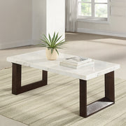 Acme Furniture Edwyn White Natural Coffee Table