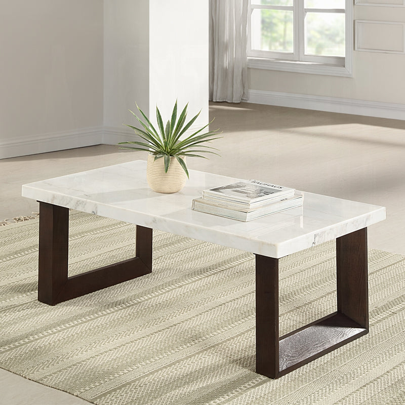 Acme Furniture Edwyn White Natural Coffee Table