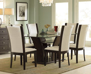Home Elegance Daisy Espresso White 7pc Dining Room Set
