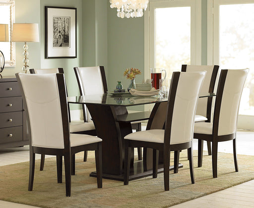Home Elegance Daisy Espresso White 7pc Dining Room Set