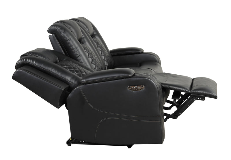 Galaxy Home Benz Brown LED Power Reclining Sofa