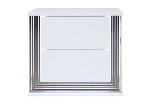 Global Furniture Ylime White Nightstand with LED