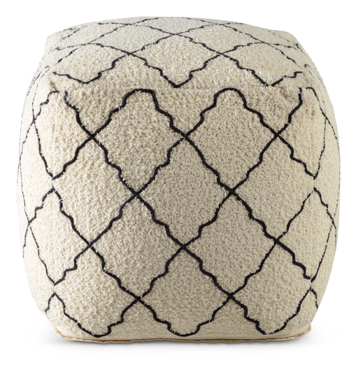 Steve Silver Lattice White Square Pouf