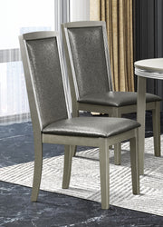 2 New Classic Furniture Lumina Silver Gray Dining Chairs