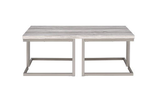 Steve Silver David White Grey 3pc Coffee Table Set