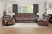 Home Elegance Putnam Brown 3pc Living Room Set