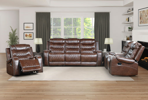 Home Elegance Putnam Brown 3pc Living Room Set