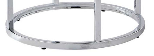 Steve Silver Echo Chrome White Marble Top Round End Table