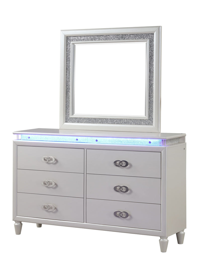 Galaxy Home Passion Milky White Wood Mirror