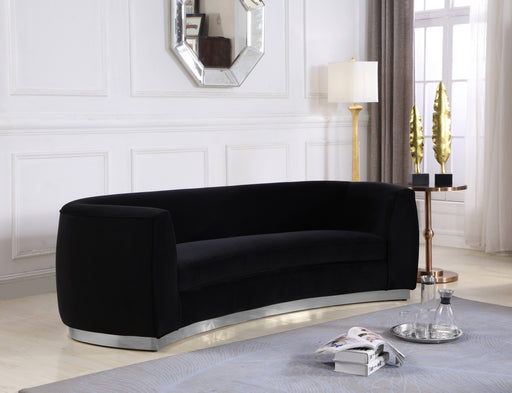 Meridian Furniture Julian Navy Velvet Chrome Sofa