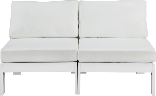 Meridian Furniture Nizuc White Fabric Outdoor 2pc Modular Armless Sofa