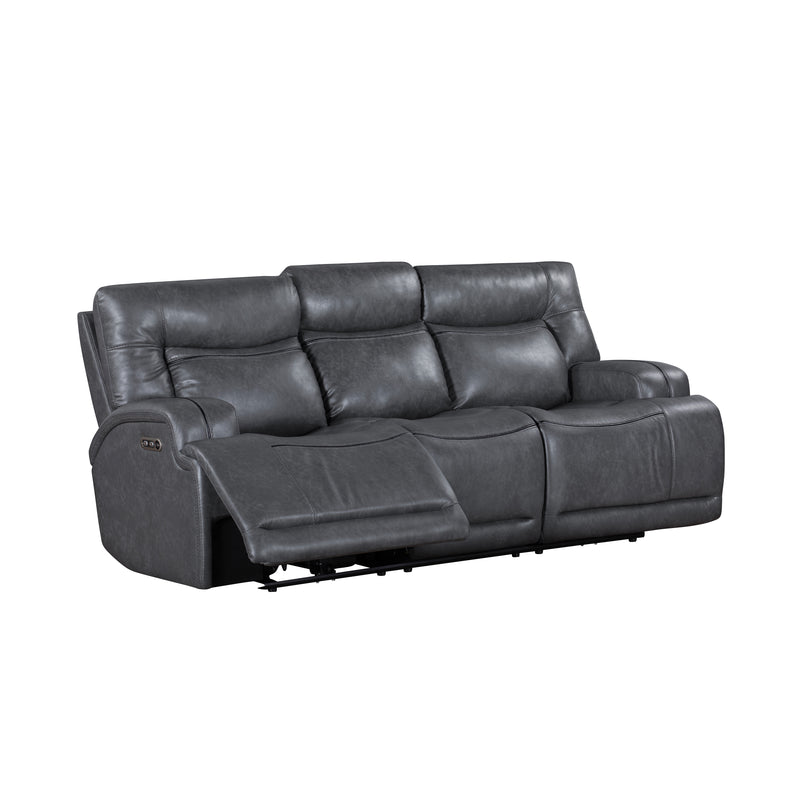 New Classic Furniture Titan Gray Sofa with Power Headrest Footrest