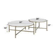 Acme Furniture Zaidee Natural Nickel Round Nesting Table Set