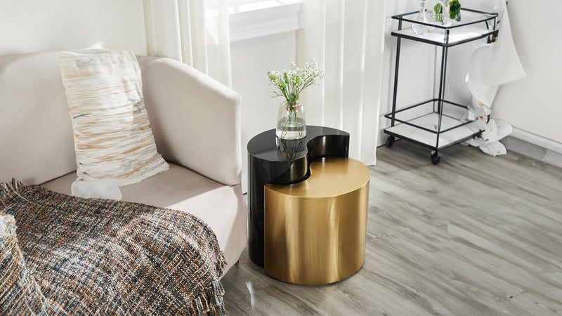 Galaxy Home Ying Yang Mint Taupe End Table