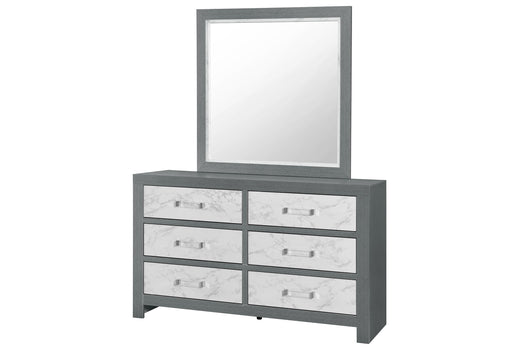 Global Furniture Micah Grey Dresser and Mirror
