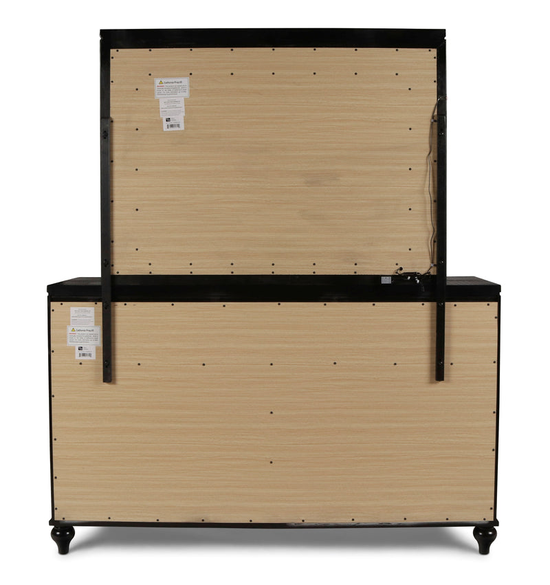 New Classic Furniture Valentino White Dresser and Mirror