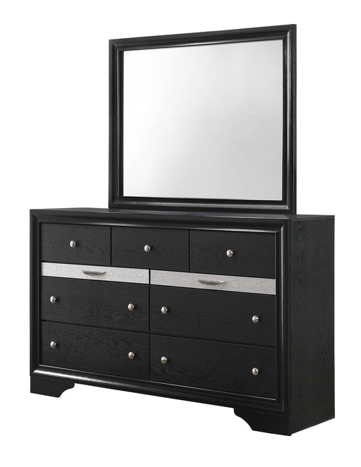 Crown Mark Regata Black Dresser and Mirror