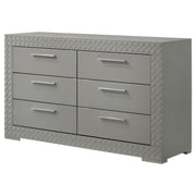 Coaster Furniture Ives Grey High Gloss 6 Drawer Dresser