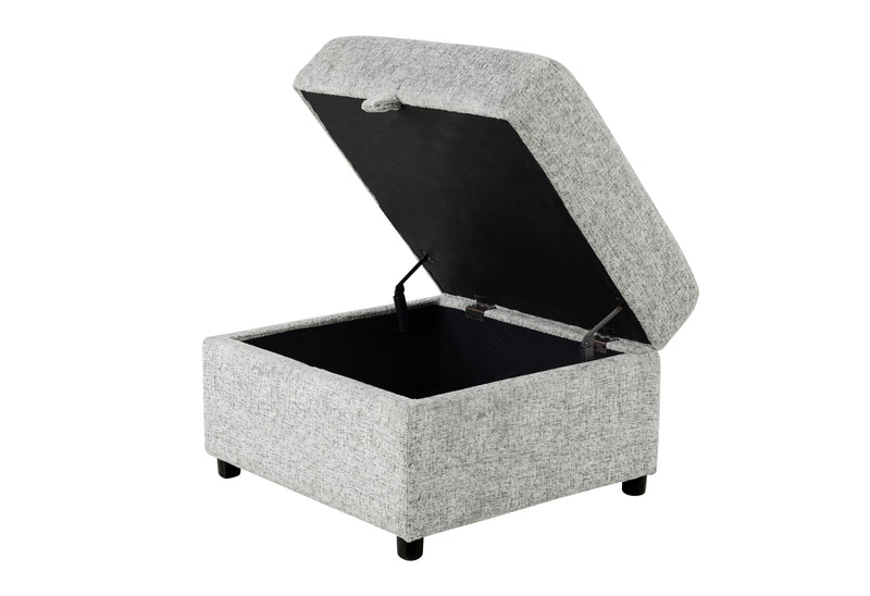 Global Furniture U9401 Nickel Sectional with 3 Pillows and Ottoman