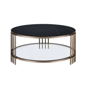 Acme Furniture Abisha Champagne 3pc Coffee Table Set