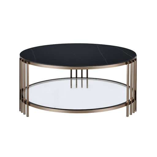 Acme Furniture Abisha Champagne 3pc Coffee Table Set
