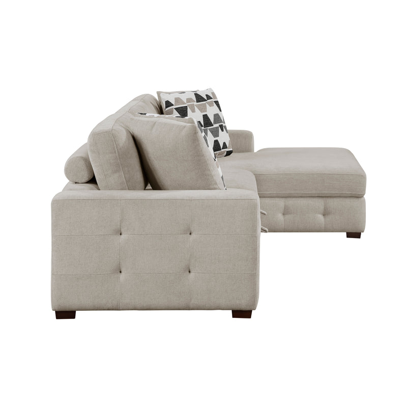 Home Elegance Raife Blue 2pc Sectional with Right Chaise